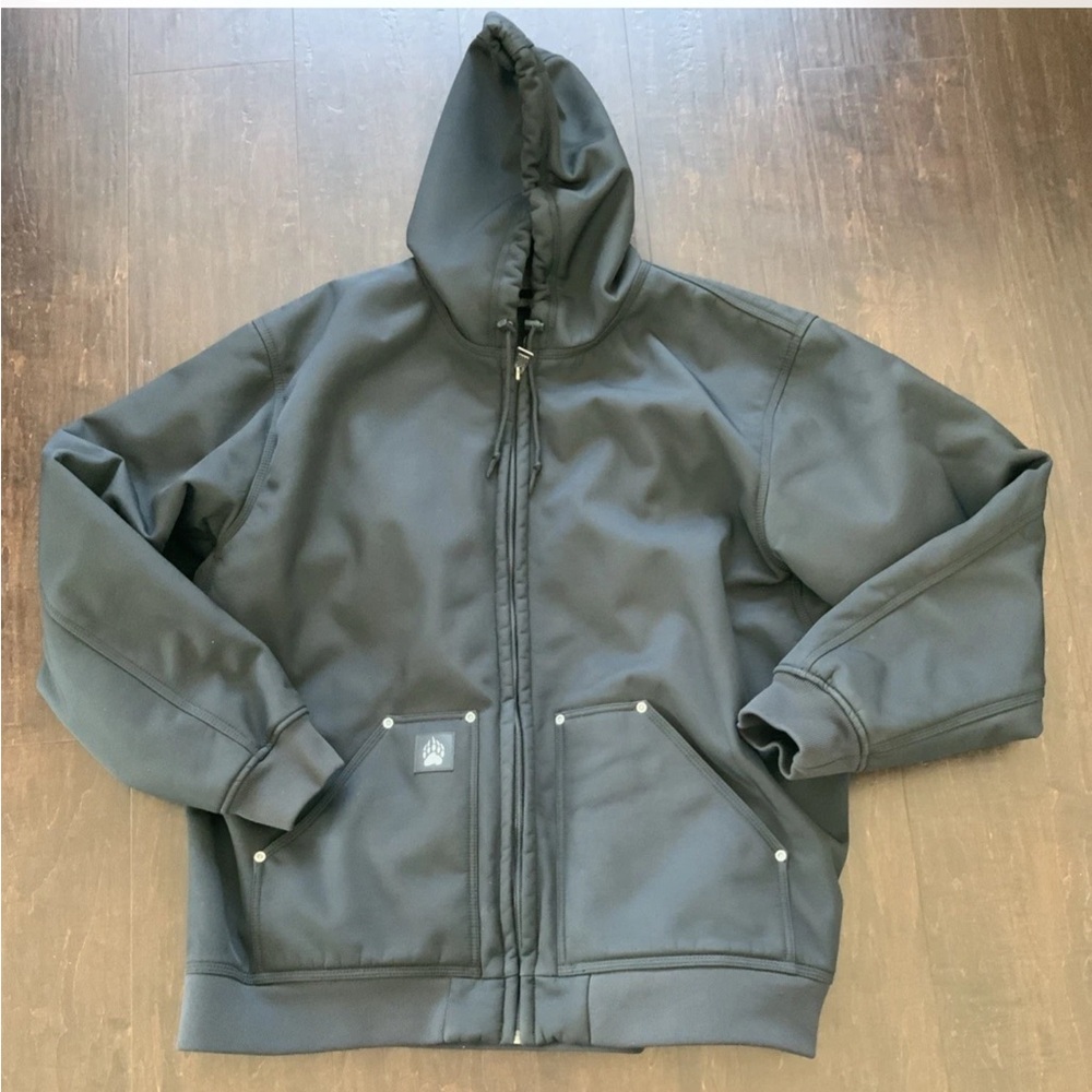 Alaskan Hardgear Black Fleece Lined Full Zip Jacket With Hood Mens 2XLT